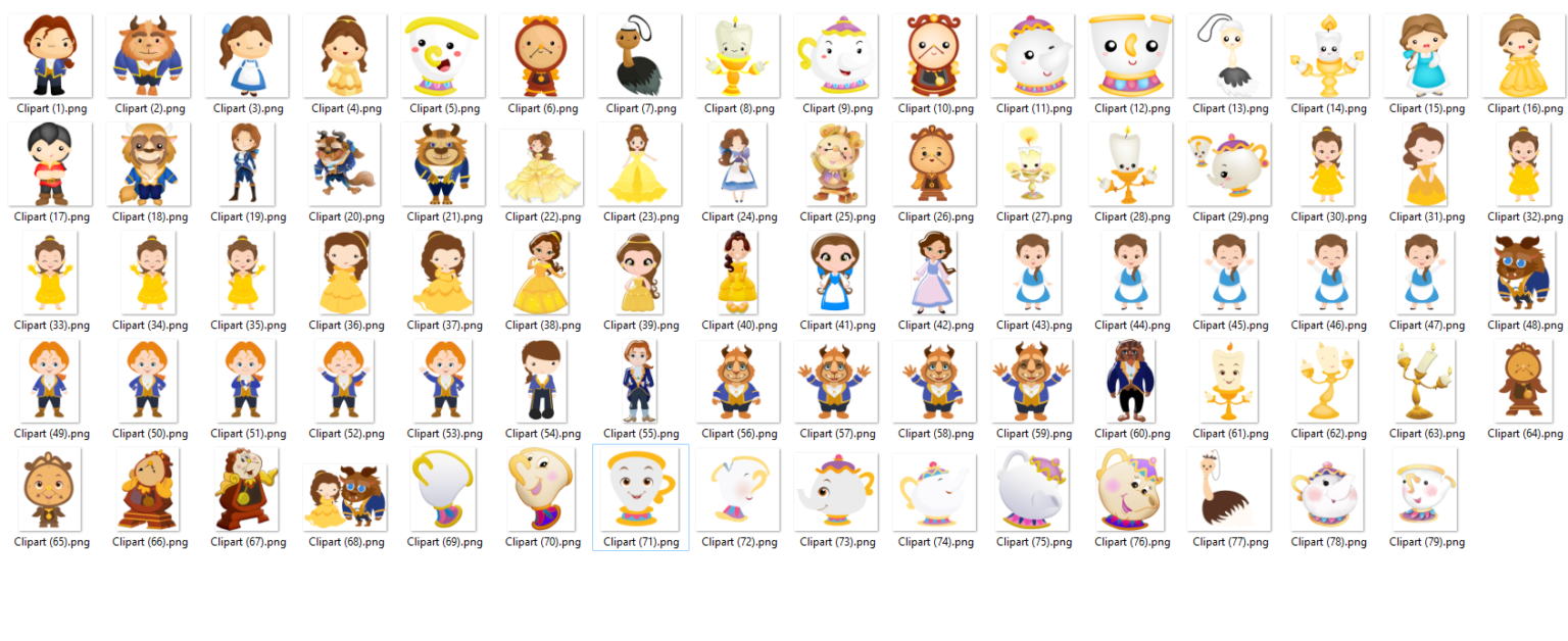 Beauty and the Beast PNG Bundle | Disney Princess Clipart Collection ...