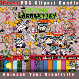 Dexter's Laboratory PNG Clipart Bundle - A collection of Dexter's Laboratory characters and inventions, perfect for adding scientific flair to your designs.