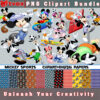 Mickey Sports PNG Clipart Bundle - A collection of dynamic clipart images featuring Mickey Mouse playing various sports, perfect for sports-themed designs.