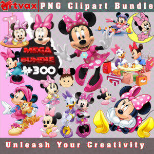 Minnie Mouse PNG Clipart Bundle - A collection of charming clipart images featuring everyone's favorite fashionista, Minnie Mouse, perfect for adding a touch of Disney magic to your projects.