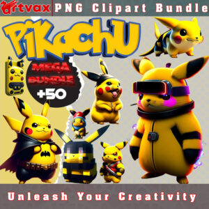 Pikachu PNG Clipart Bundle - A collection of charming clipart images featuring Pikachu, the Electric-type Pokémon, perfect for adding energy and nostalgia to your designs.