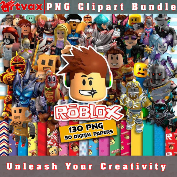 Roblox PNG Clipart Bundle - A dynamic collection of clipart images featuring characters and items from the iconic gaming platform, Roblox.