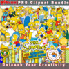 The Simpsons PNG Clipart Bundle - A delightful collection of clipart images featuring beloved characters from the iconic animated television series, The Simpsons.