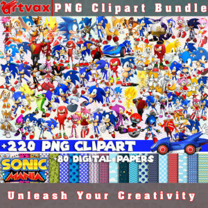 Sonic the Hedgehog PNG Clipart Bundle - A collection of dynamic clipart images featuring Sonic and his friends, perfect for gaming-themed designs