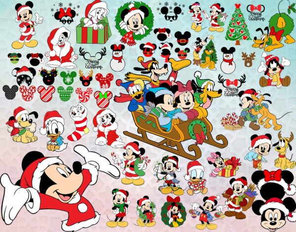 Christmas Mickey Clipart Bundle