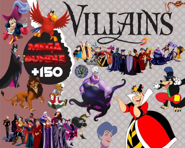 Disney Villains Princess PNG Clipart Bundle