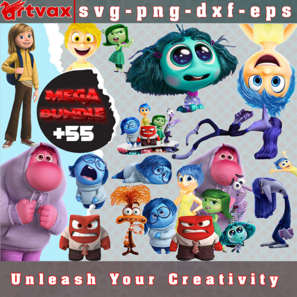 Inside Out 2 PNG Bundle - Expressive and Colorful Designs for Kids' Crafts and Projects