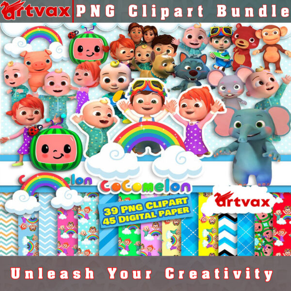 Cocomelon Clipart - Fun and Colorful Designs for Kids' Crafts and Projects