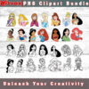 Disney Princess SVG Bundle - Enchanting and Magical Designs for Kids' Crafts and Projects