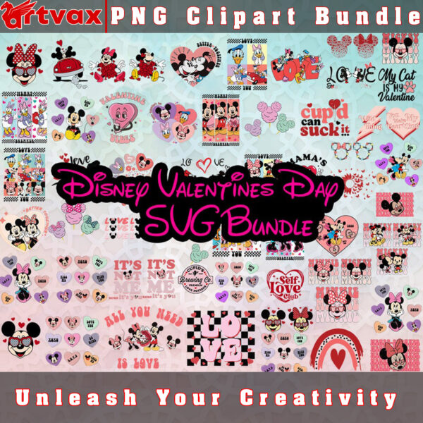 Disney Valentine's Day SVG Bundle - Whimsical and Romantic Designs for Craft Projects