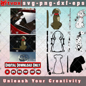 Dog Windshield Wiper SVG Bundle featuring a variety of charming dog designs