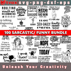 Sarcastic SVG Bundle featuring witty and humorous designs for crafting