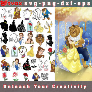Enchanting Beauty and the Beast SVG Bundle - Magical Designs for Crafts and Projects