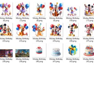 Mickey Mouse Birthday PNG Bundle – Digital Download