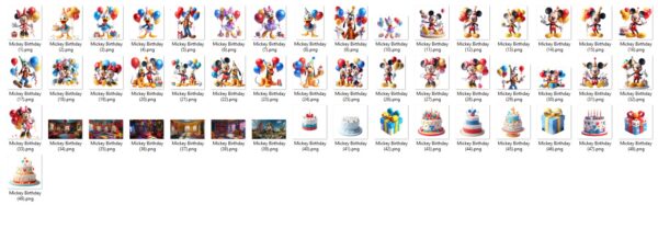 Mickey Mouse Birthday PNG Bundle – Digital Download