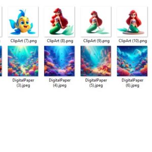 3D Little Mermaid PNG Bundle