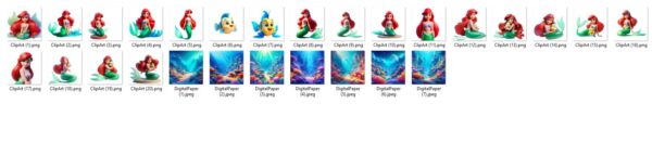 3D Little Mermaid PNG Bundle