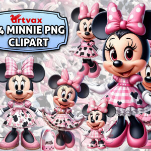 Minnie Milk PNG Bundle – high-quality digital designs of Minnie Mouse with a milk theme.