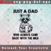 Funny Raccoon Dad Always Came Back With The Milk SVG