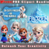 3d cute Frozen Clipart bundle