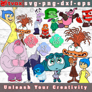 Inside Out 2 SVG Bundle – high-quality digital designs of Inside Out 2 characters in SVG format.