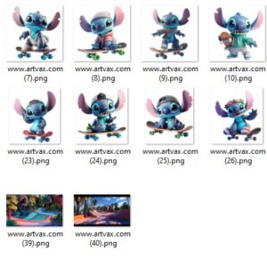 3d Skateboarding Stitch bundle