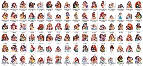 Disney Princess Pregnancy & Motherhood PNG Set