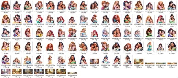 Disney Princess Pregnancy & Motherhood PNG Set