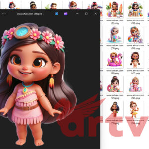 Disney Princess Pool Party PNG Bundle