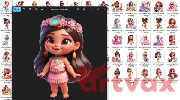 Disney Princess Pool Party PNG Bundle