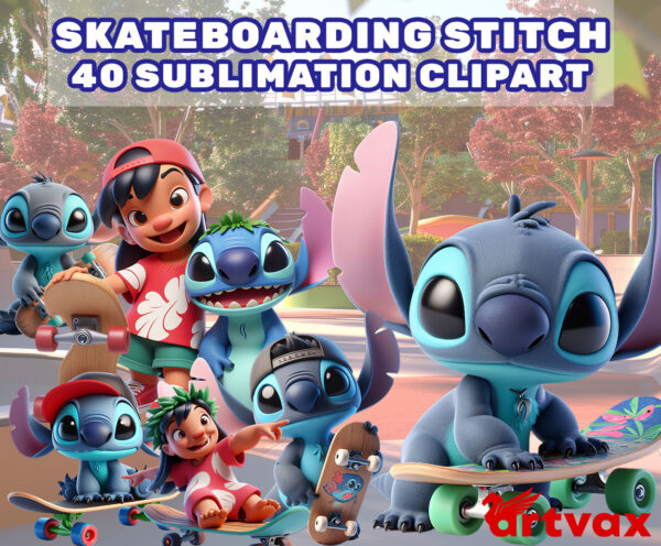 3d Skateboarding Stitch bundle