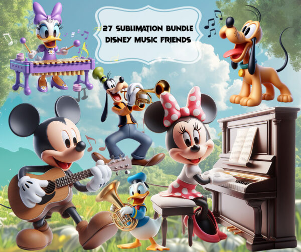 mickey and minnie musician sublimation bundle