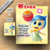 Joy Inside Out 2 lollipop card template