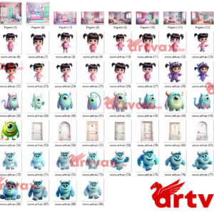 3D Cute Monsters Inc Clipart