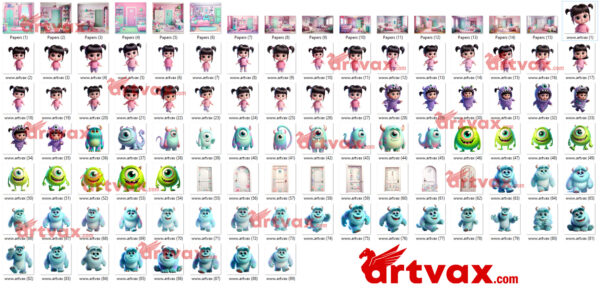 3D Cute Monsters Inc Clipart