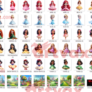 Cute Princesses Png Bundle