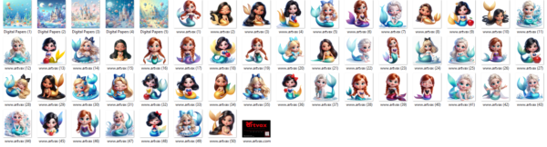 Mermaid Princesses Clipart