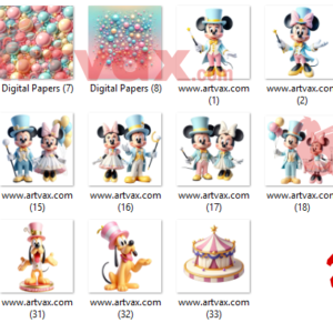 Cute MICKEY and Friends CIRCUS Party Png Bundle