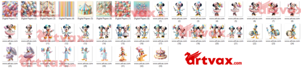 Cute MICKEY and Friends CIRCUS Party Png Bundle