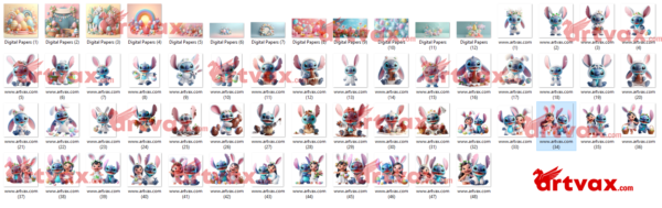 Stitch Easter clipart bundle