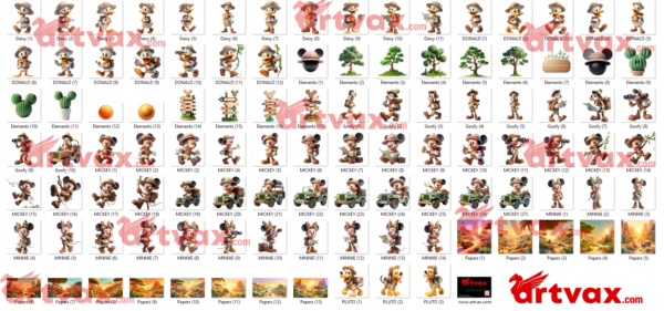 Mickey Mouse Safari Png bundle