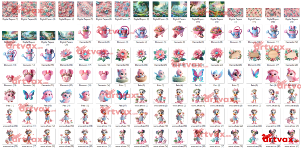 Cute Pink Minnie Clipart png bundle