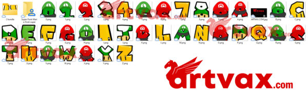 Mario Alphabet png svg ttf