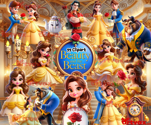 Cute Beauty and the Beast Clipart