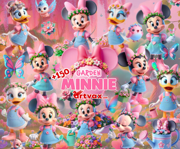 Cute Pink Minnie Clipart png bundle