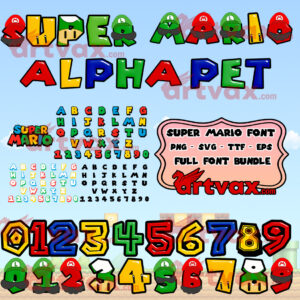 Mario Alphabet png svg ttf