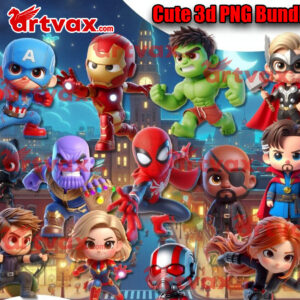 Cute Avengers Superhero Png bundle