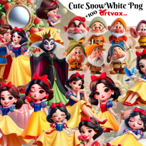 Cute 3D Snow White PNG Clipart