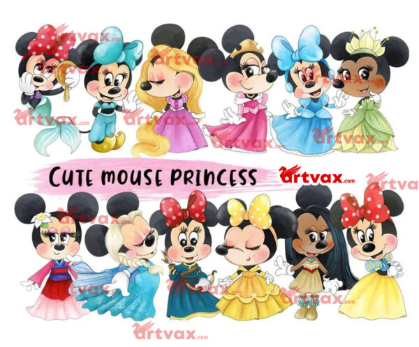 Watercolor Princess Mouse png