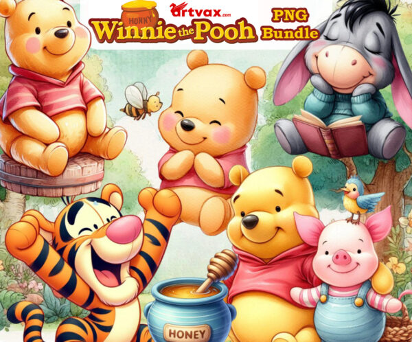 Cute watercolor winnie the pooh Clipart